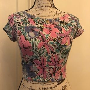 90’s Floral Print Crop Top